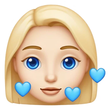 emoji face with blue hearts instead of eyes sticker