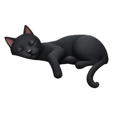 sleeping black cat sticker