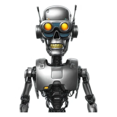 terminator robot with augmented reality googles sticker