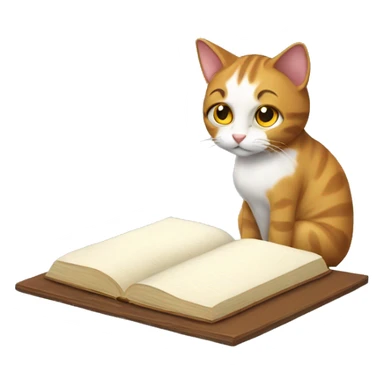 Female cat studying  sticker