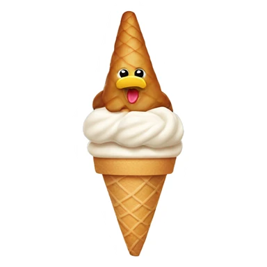 headless, skinless turkey holding a soft serve ice cream cone sticker