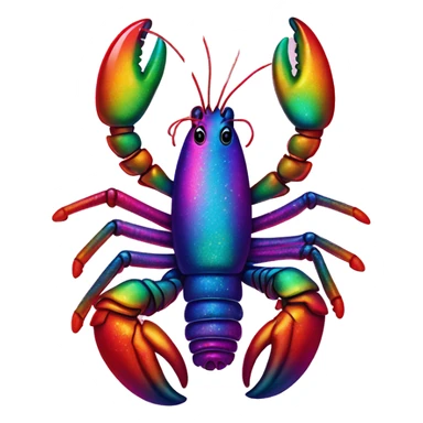 lisa frank glitter lobster sticker