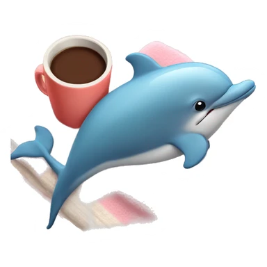 Dolphin with a cozy blanket with hot coco sticker