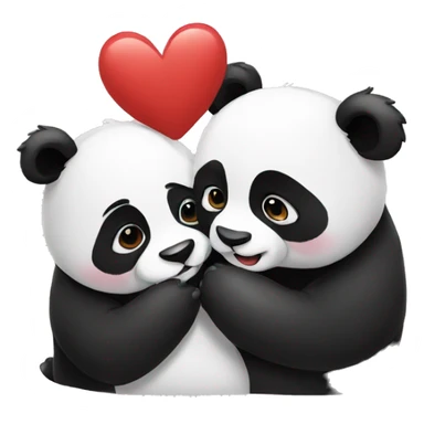 Panda kiss sticker