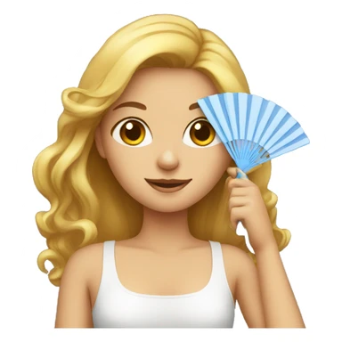 Girl holding fan sticker