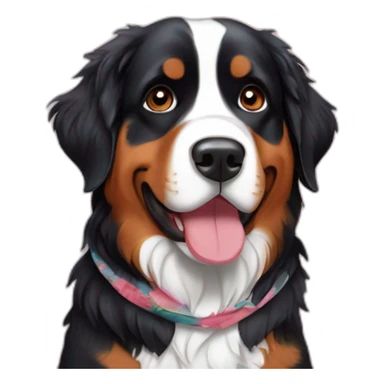 Bernese mountain dog  buttefull cute with bandanna sticker