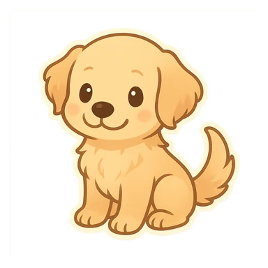 golden retriever puppy sticker