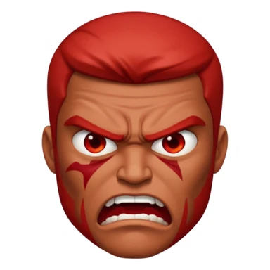 a man with many and angry face sticker