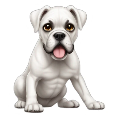 The white boxer is training sticker