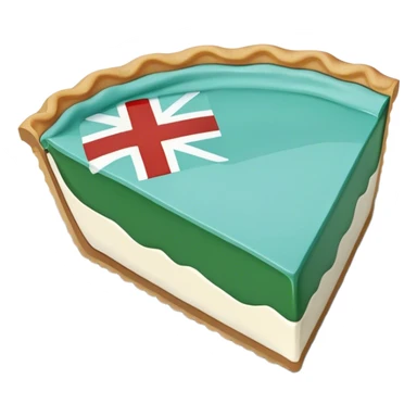 A piece of pie with filling in the colours of the Greenlandic flag sticker