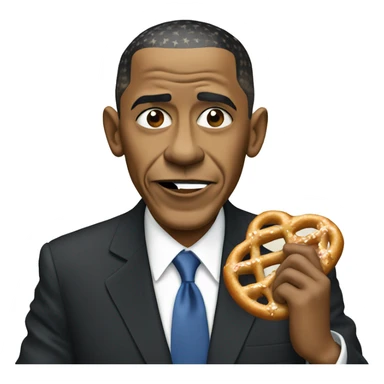 Obama eating pretzels sticker