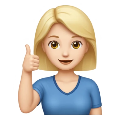 a emoji like this 🙅🏻‍♀️ but with its arms out and thumbs up on its hands sticker