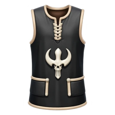 A sleeveless leather tunic stitched with bone needles.









 sticker