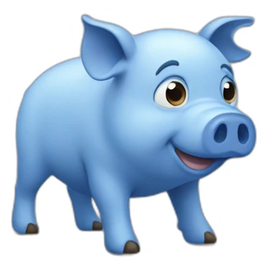 Blue_pig sticker