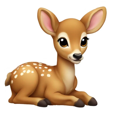 A light brown baby deer laying down sticker