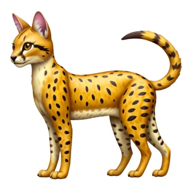 Colorful shiny Caracal-Cheetah-Serval-Civet-Trico-Sergal-Vernid-fusion-hybrid-animal-creature, dull body sticker