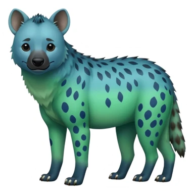blue and green ombre hyena sticker