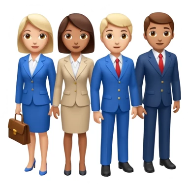 3 isometric 3d render people dressed as realtors dont show legs sticker