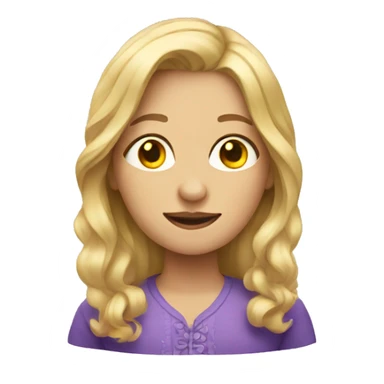 A boy dressed as a woman with long blonde hair sticker