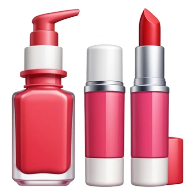 emoji of cards with illustrations of lipstick, serum and hand cream on them
 sticker