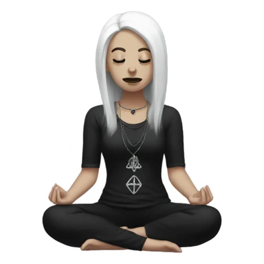 goth girl meditating sticker