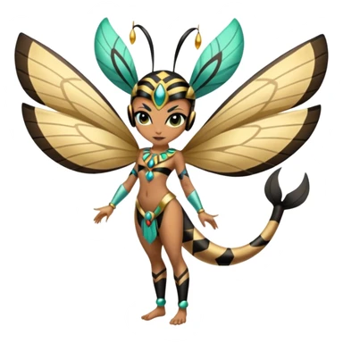  Egyptian Smooth Soft Glossy Tribal Exotic Colorful Tropical Meloetta-Queenbee-Venom-Heliolisk-Helioptile-fusion, full body, tribal markings  sticker