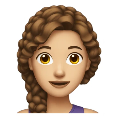 female podcaster with brown hair sticker