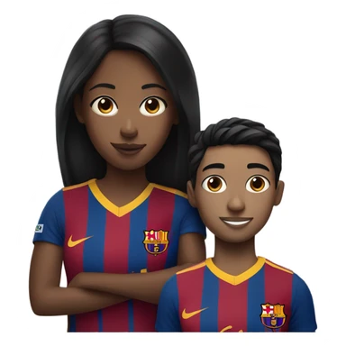 black hair girl with football barcelona player  sticker