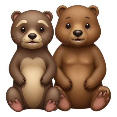 Otter and a bear sticker