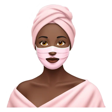 Lady with pastel pink face mask spa beauty full face relaxing sticker