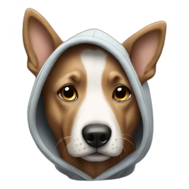 Dog wearing a hoody ￼ sticker