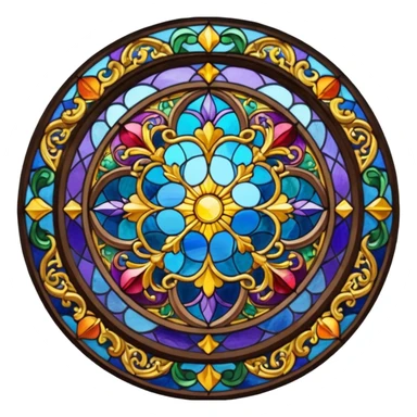 stained glasses round sticker