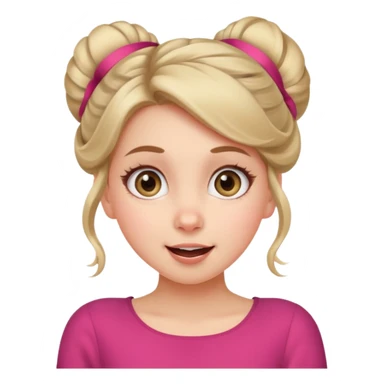 Excited girl with fair up-do can’t wait for something to happen sticker