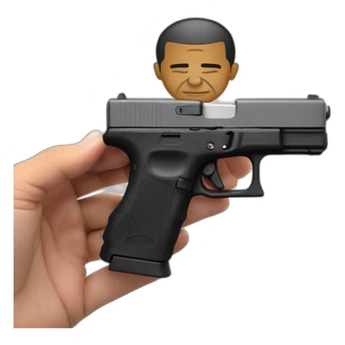 Barrack Obama holding near his head glock 19 sticker