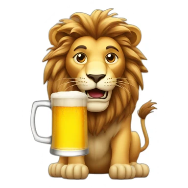 Lion with beer sticker