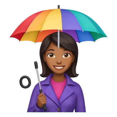 blac woman holding umbrella sticker