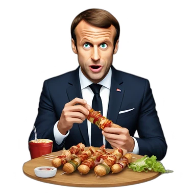 emmanuel macron eat kebab sticker