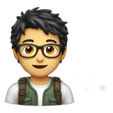 niño gordo con gafas y pecas sticker