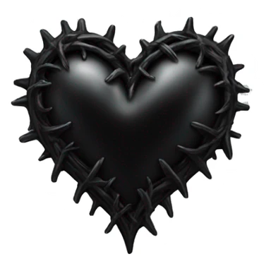 Black gothic heart sticker