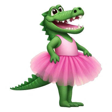 Crocodile wearing a pink tutu sticker