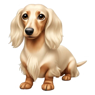 Cream longhair dachshund  sticker