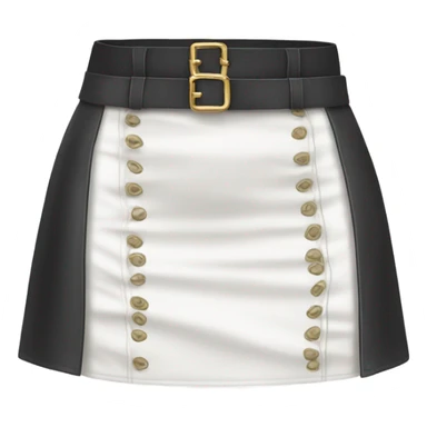 White High waisted leather skirt isolated sticker