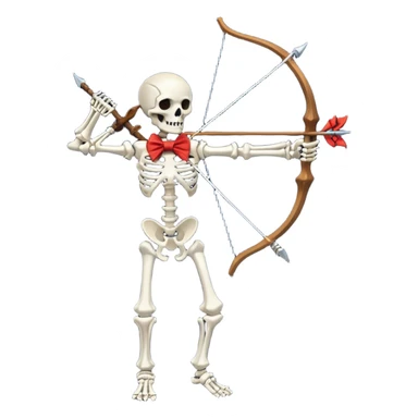 create a dnd style skeleton_archer.png with a bow using 48x48 pixels size sticker
