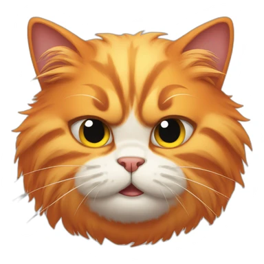 pissed off fluffy orange cat sticker