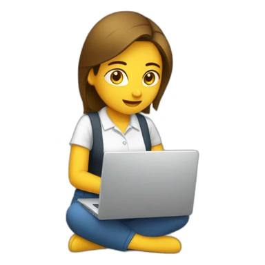 mujer morocha trabajando en compu sticker