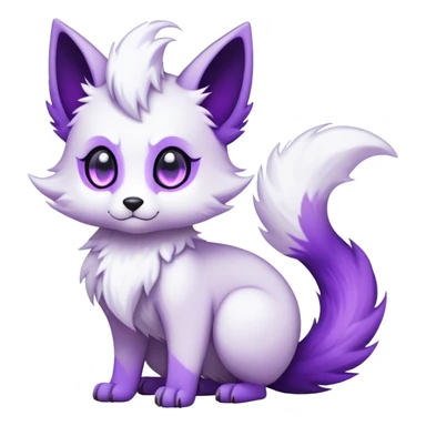 Kawaii dark edgy fantasy ethereal fursona Fakemon with tufted tail sticker