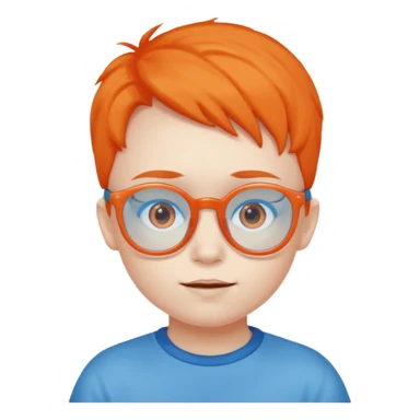 blue skinned orange glassed child sticker