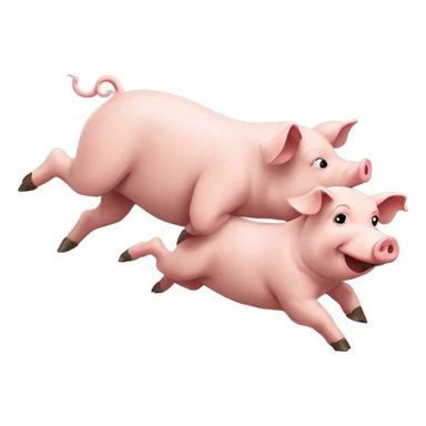 Pig chasing a persn sticker