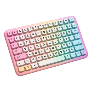 Pastel pink rainbow keyboard sticker