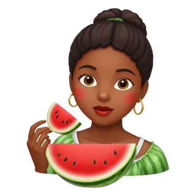 Black girl eating watermelon  sticker